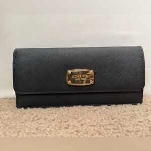 Michael Kors Black Wallet with Gold Accents